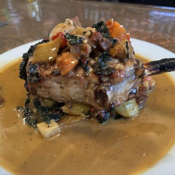 Wood Tavern - Grilled Double Cut Pork Chop - New American Near Me - Oakland, California Wood Tavern - Grilled Double Cut Pork Chop - New American Near Me - Oakland, California