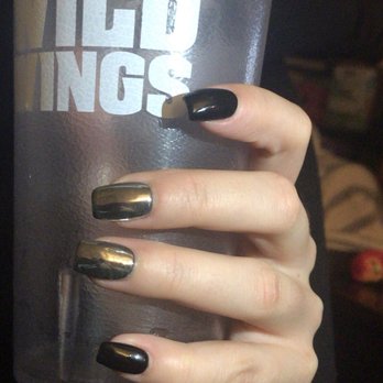 Vivi Nails - Black gel + chrome - Nail Salons Near Me - Brooklyn, New York Vivi Nails - Black gel + chrome - Nail Salons Near Me - Brooklyn, New York