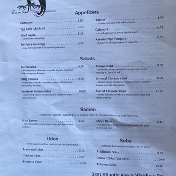 Bamboo Teri House - Menu of yummy stuff - Japanese Near Me - Long Beach, California