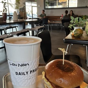 Daily Projects Cafe & Eatery - Lavender Vanilla Latte & Breakfast Sandwich - Cafes Near Me - Algonquin, Illinois Daily Projects Cafe & Eatery - Lavender Vanilla Latte & Breakfast Sandwich - Cafes Near Me - Algonquin, Illinois