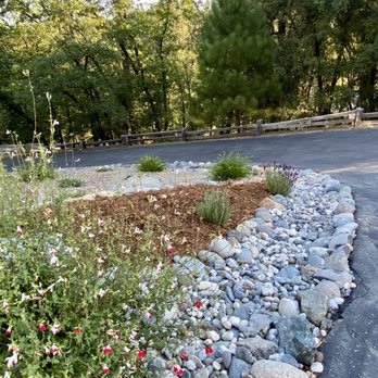 Paradise View Landscaping - a gravel bed with flowers and trees in the background - Landscaping Near Me - Grass Valley, California Paradise View Landscaping - a gravel bed with flowers and trees in the background - Landscaping Near Me - Grass Valley, California