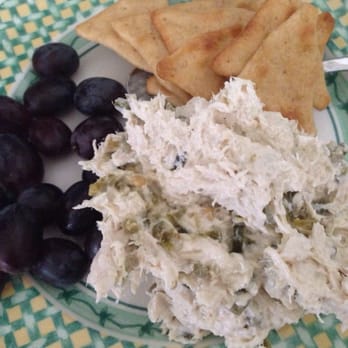 Chicken Salad Chick - My plate at home with the jalapeño. WAY too salty but tons of jalapeños - not fresh ones. (My own grapes & crackers) - Southern Near Me - Hoover, Alabama Chicken Salad Chick - My plate at home with the jalapeño. WAY too salty but tons of jalapeños - not fresh ones. (My own grapes & crackers) - Southern Near Me - Hoover, Alabama