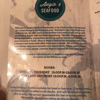 Angie's Seafood - I should have read the fine print about the gratuity... - Seafood Near Me - Baltimore, Maryland