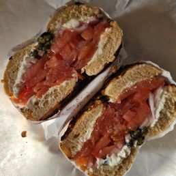 Lox trim bagel