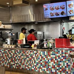 Where you place your order & overhead menu..