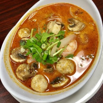 Aim Thai Restaurant - Shrimp Tom yum soup - Thai Near Me - Houston, Texas