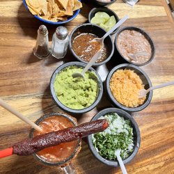 La Flor de Michoacan - The sides for the carnitas and a michelada