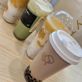 HEYTEA - Coconut mango boom, match cloud latte, bobo milk tea (which is actually boba with marketing lol) - Bubble Tea Near Me - San Jose, California