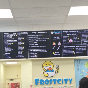 Frostcity - menu - Desserts Near Me - Honolulu, Hawaii