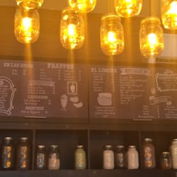 Cafe del Plaza - Funky ball jar light fixtures