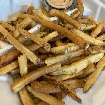 Arceneaux's on the River - The handcut fries with their dipping aioli - Barbeque Near Me - Geismar, Louisiana