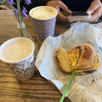 Macrina Bakery & Cafe - Sausage Breakfast Biscuit and lattes - Bakeries Near Me - Seattle, Washington