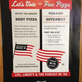 Carbone's Pizzeria - Contest - Pizza Near Me - Maplewood, Minnesota