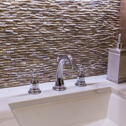 The Villa Galleria - Bathroom-Pearl freshwater shell backsplash