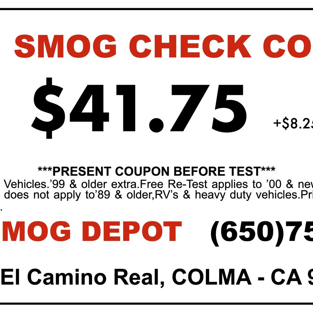 Smog様 TOP 10 BEST Cheapest Smog Test near San Bruno, CA 94066