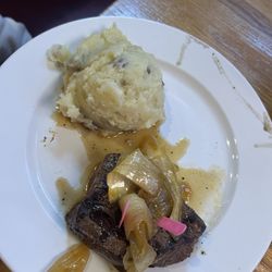 Logan's Steakhouse - Filet with onions