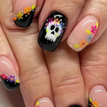 Mani Nails - Day of the Dead - Nail Salons Near Me - Newton, Massachusetts
