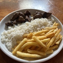 Grilled Steak Kids Meal (without the beans and broccoli)