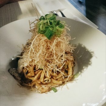Inspire Restaurant - Tower of pulled pork fries and taro (pulled pork is inside) - Asian Fusion Near Me - Markham, Ontario