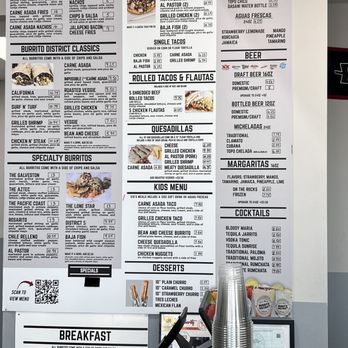 Burrito District - Menu - Mexican Near Me - Spring, Texas
