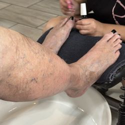 Pedicure and having some extra fun with black nails.