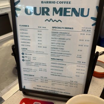 Barrio Coffee - Menu - Coffee & Tea Near Me - San Diego, California
