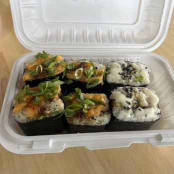 Shootz - 2 Pc Spam Brulee Musubi 2 Pc Honey Coconut Shrimp Musubi - Hawaiian Near Me - Ontario, California Shootz - 2 Pc Spam Brulee Musubi 2 Pc Honey Coconut Shrimp Musubi - Hawaiian Near Me - Ontario, California