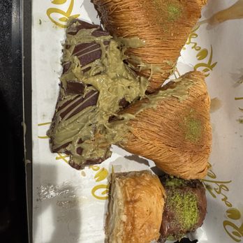 Roasted! - Pistachio Katyif, Turkish Chocolate Baklava, Dubai Chocolate bar (melted on the way home) - Chocolatiers & Shops Near Me - Temple Terrace, Florida