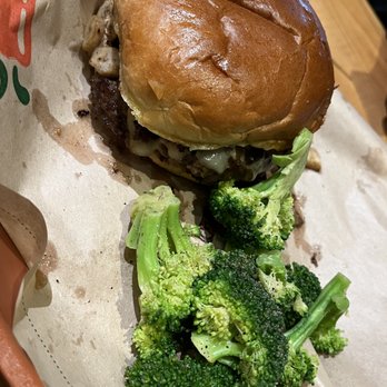 Chili's - Mushroom/Swiss burger with broccoli - Bars Near Me - Hammond, Louisiana