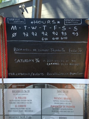 Menu photo 1 BOCA Austin, TX