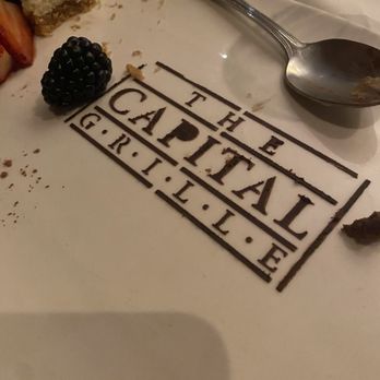 The Capital Grille - Dessert plate with creme brûlée cheesecake and chocolate espresso cake - Steakhouses Near Me - Mclean, Virginia