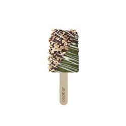 Pop Bar - Some was real hungry! Half eaten pistachio gelato half dipped in dark chocolate covered with nuts and white chocolate drizzle
