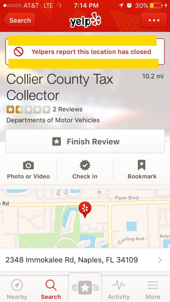 COLLIER COUNTY TAX COLLECTOR CLOSED 2348 Immokalee Rd, Naples, FL