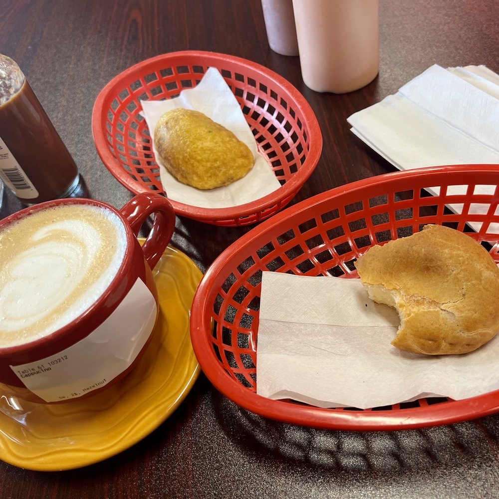 Cafe & Sabor - Beef empanada and free cheese bread - Colombian Near Me - Richmond, Virginia Cafe & Sabor - Beef empanada and free cheese bread - Colombian Near Me - Richmond, Virginia