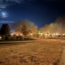Elderslie Farm - The outside of the restaurant on a perfect Autumn night.