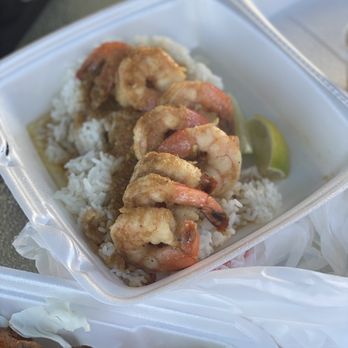 Got Plate Lunch - shrimp and rice in a styrofoam container - Hawaiian Near Me - Benicia, California