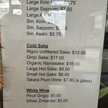 Hibachi2Go - Bar Menu - Japanese Near Me - Palm Desert, California