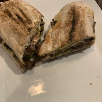 Press 195 - Bayside - Altered #38 - Grilled Marinated Sliced Steak with avocado, sweet onion jam, fress mozzarella and chimichurri sauce. - Sandwiches Near Me - Bayside, New York Press 195 - Bayside - Altered #38 - Grilled Marinated Sliced Steak with avocado, sweet onion jam, fress mozzarella and chimichurri sauce. - Sandwiches Near Me - Bayside, New York