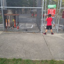 Checking out the batting cages Checking out the batting cages