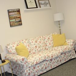 Campbell Family Counseling - Have a seat - the couch in our therapy office.