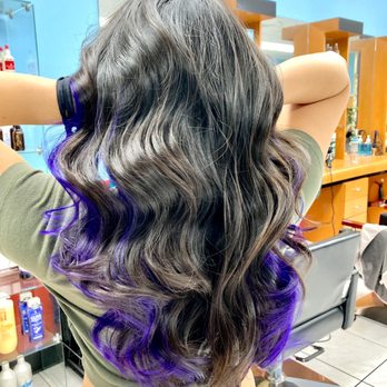 Fantasy Salon 4U - Vibrant purple peekaboo - Hair Salons Near Me - Cypress, California Fantasy Salon 4U - Vibrant purple peekaboo - Hair Salons Near Me - Cypress, California