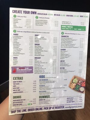 Menu photo 1 MAD Greens - 75th & Bell Peoria, AZ