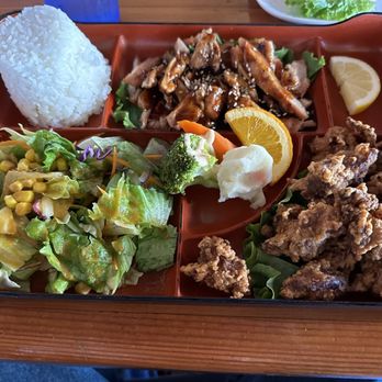 Tora Sushi Lounge - Lunch bento with teriyaki chicken and karaage - Sushi Bars Near Me - Seaside, Oregon