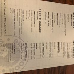 Blue Moon Saloon - Menu
