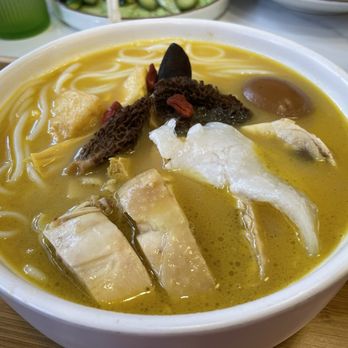 Ji Bei Chuan - Fish maw chicken noodle soup with morel mushrooms - Noodles Near Me - Philadelphia, Pennsylvania