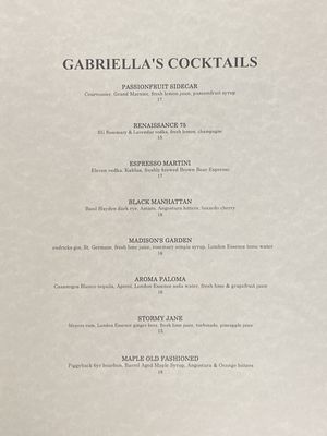 Menu photo 2 Gabriella's Tampa, FL