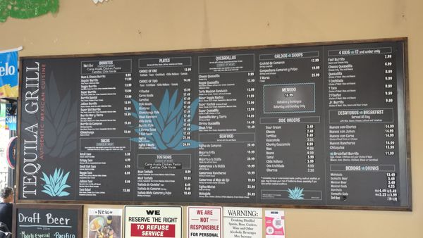Menu photo 2 Tequila Grill Roseville, CA