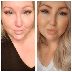 Bella Vita Beauty Bar - Before my brow appt (left) after my brow appt (right) Day 1