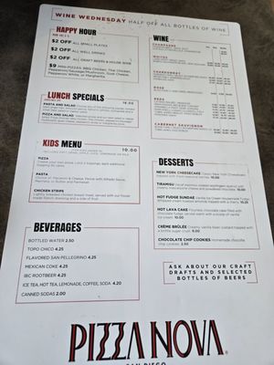 Menu photo 8 Pizza Nova San Diego, CA Menu photo 8 Pizza Nova San Diego, CA