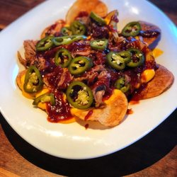 Bar 51 - Bar 51 Country Chips with pulled pork butt, cheddar, pickled jalapeños and bbq sauce. DELICIOUS!!!